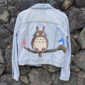 Totoro Hand Painted Denim Jacket